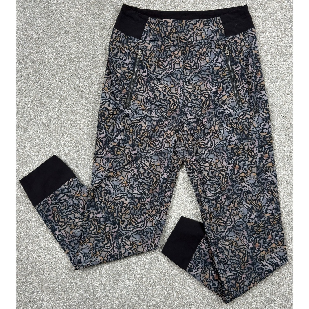 Athleta Trekkie Jogger Pants Women's 0 Gray Floral Hiking Travel 533365